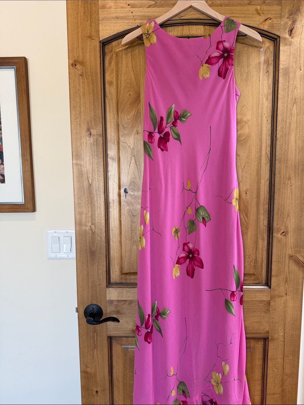 Vintage Talbots Fuchsia Floral Sleeveless Maxi Dress